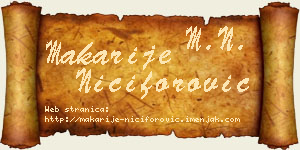 Makarije Nićiforović vizit kartica
